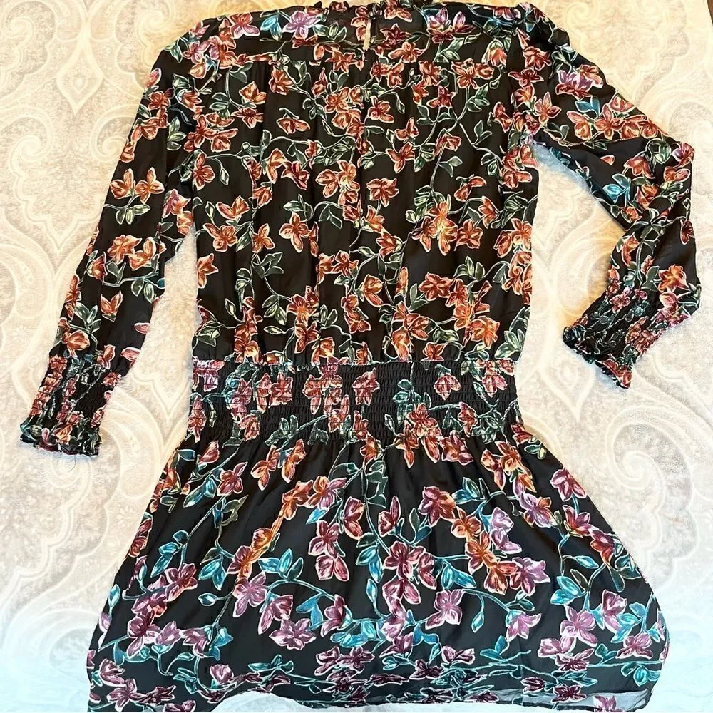 Parker  PERLA LONG-SLEEVE FLORAL MINI DRESS IN MULTI